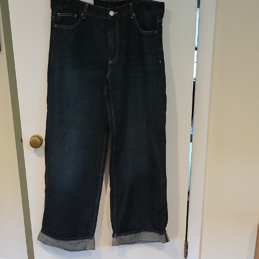 Zara Dark Blue Wide Leg Jeans